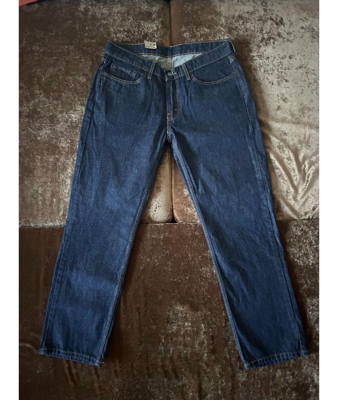 LEVI'S Темно-синие хлопко-эластановые прямые джинсы, фото 9