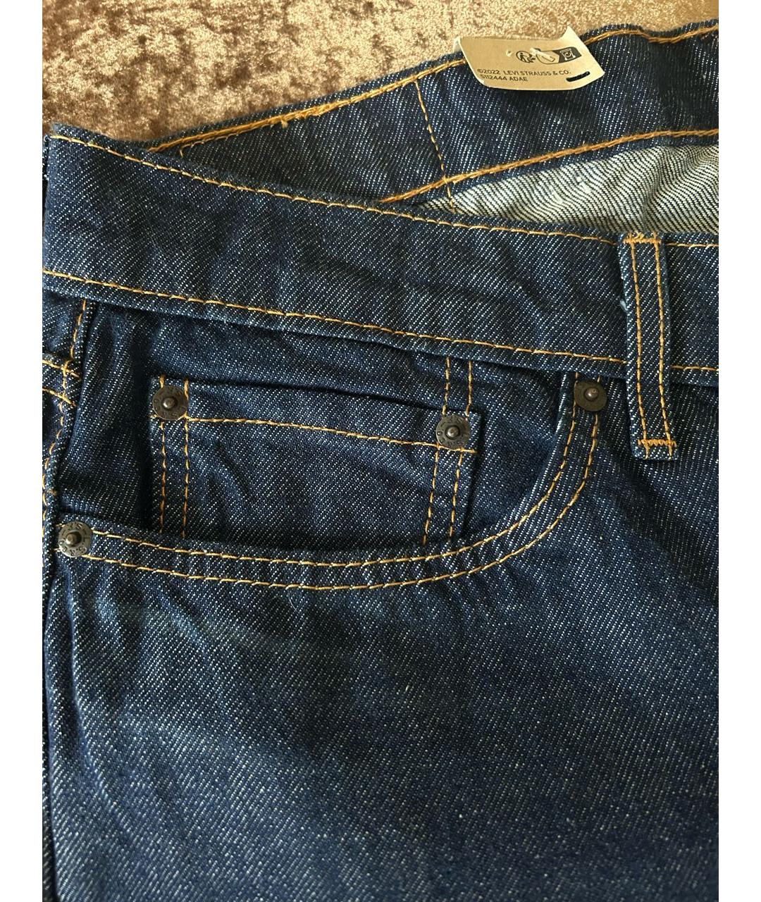 LEVI'S Темно-синие хлопко-эластановые прямые джинсы, фото 5