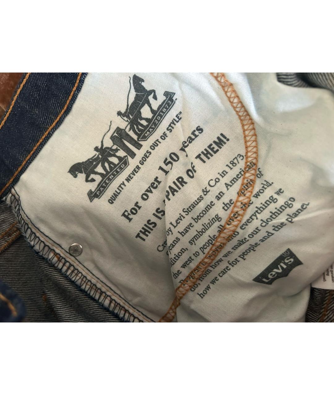 LEVI'S Темно-синие хлопко-эластановые прямые джинсы, фото 8