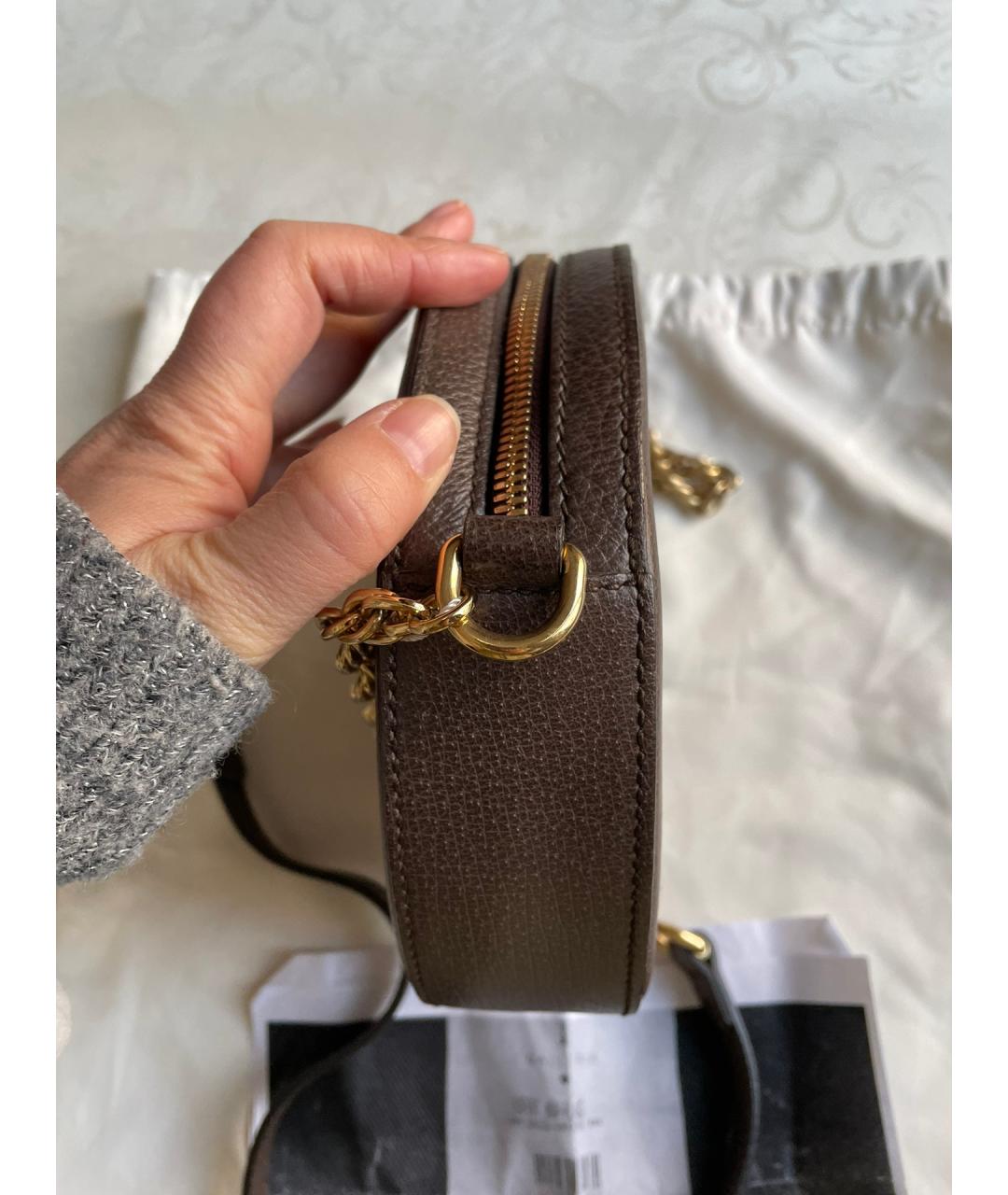 GUCCI Коричневая канва сумка через плечо, фото 4