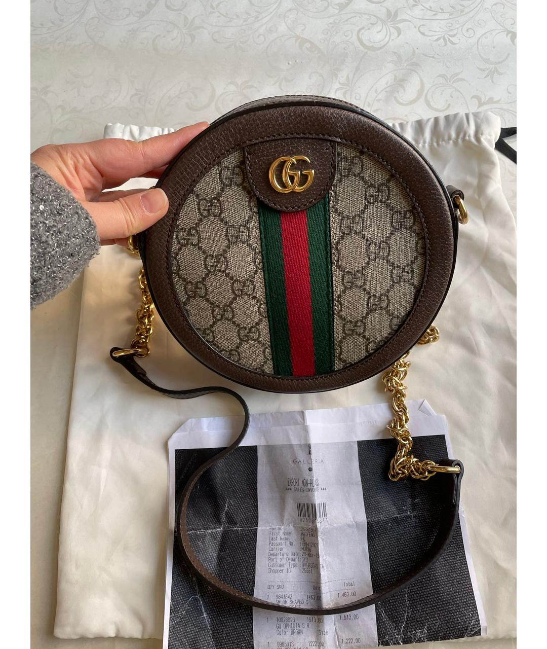 GUCCI Коричневая канва сумка через плечо, фото 7