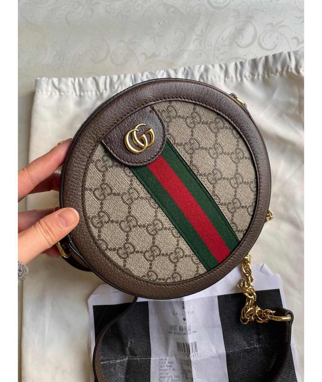 GUCCI Коричневая канва сумка через плечо, фото 2