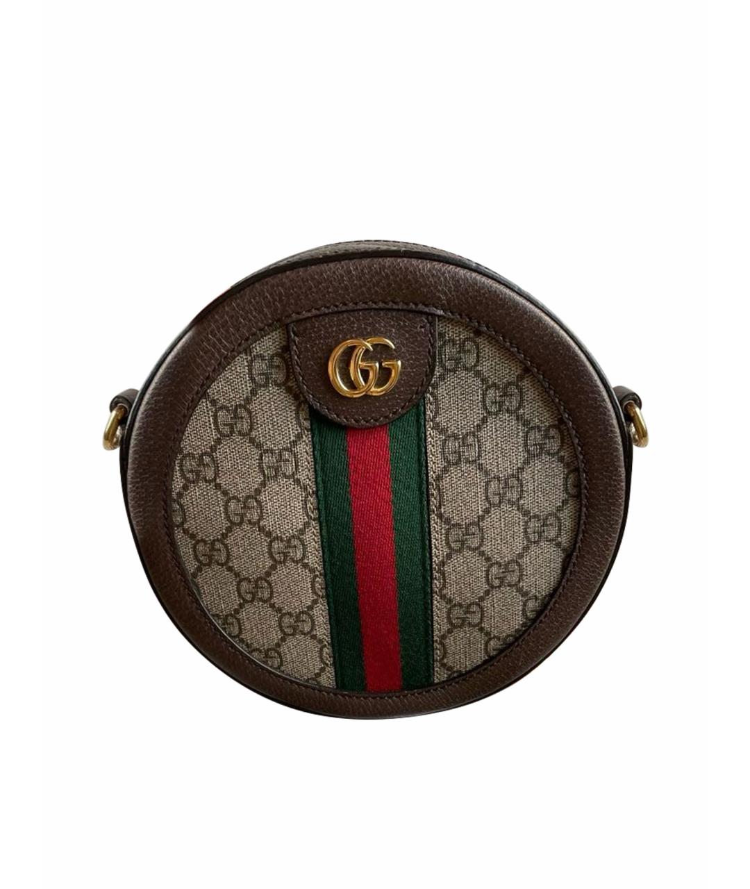 GUCCI Коричневая канва сумка через плечо, фото 1
