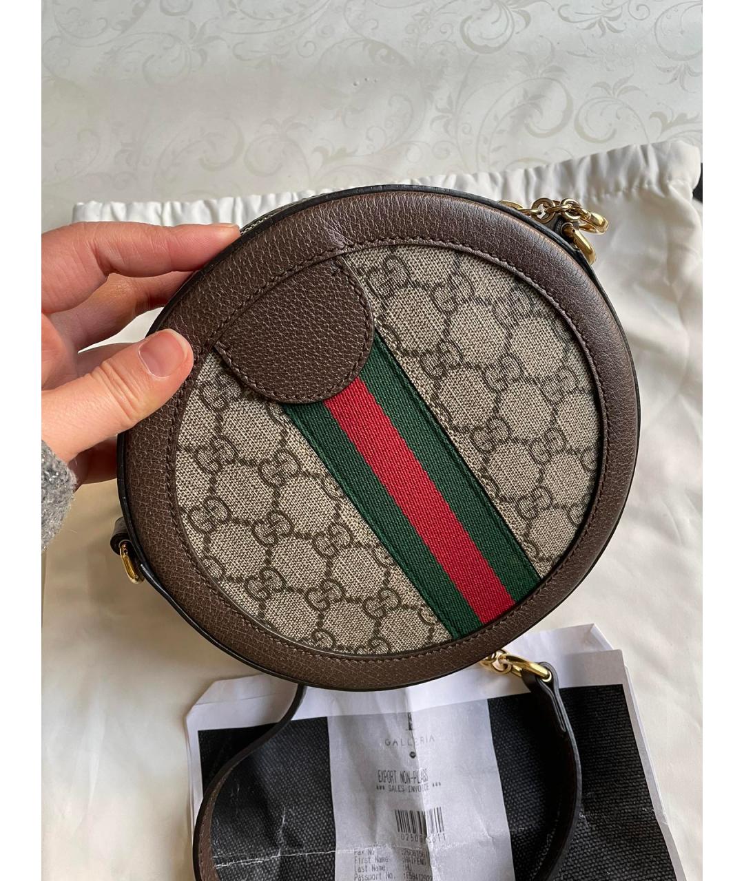 GUCCI Коричневая канва сумка через плечо, фото 3
