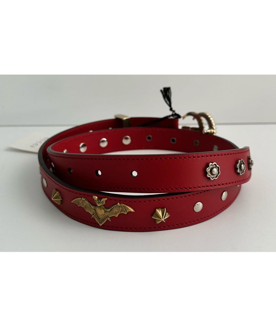 GUCCI Бордовый кожаный ремень, фото 5