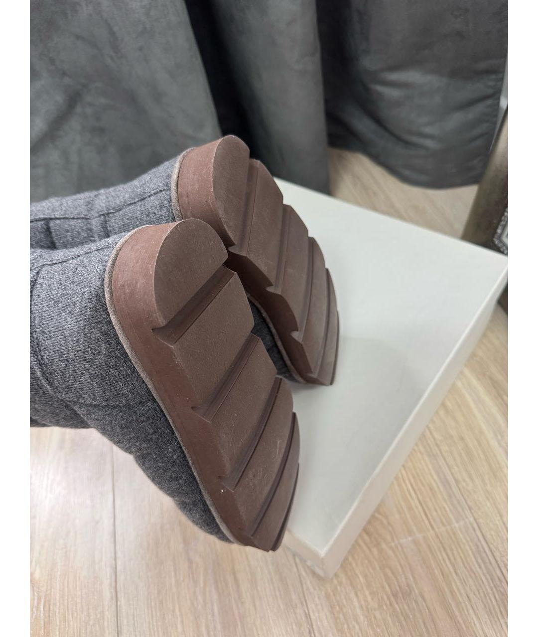 BRUNELLO CUCINELLI Антрацитовые сапоги, фото 4