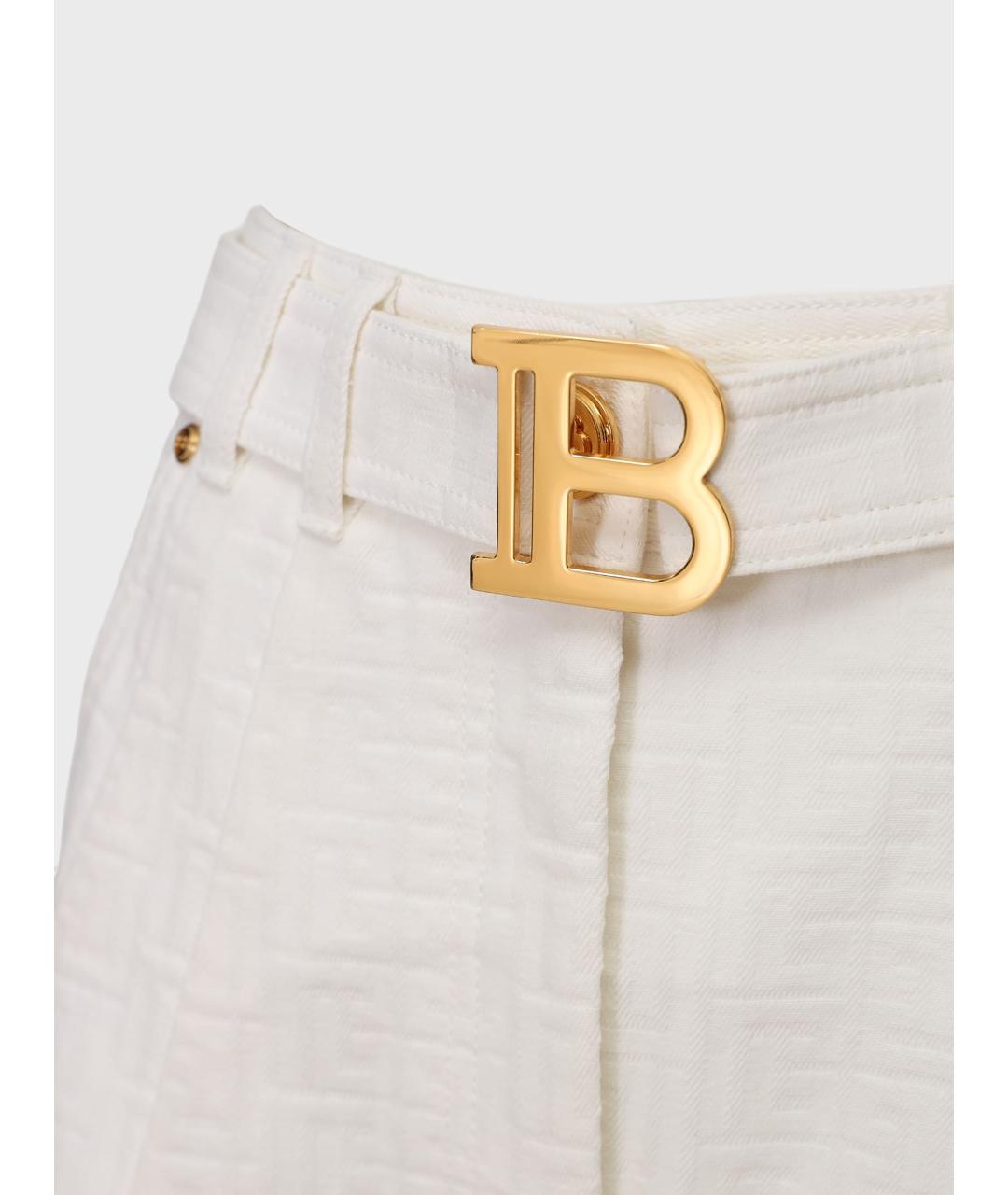 BALMAIN Белые хлопковые шорты, фото 3