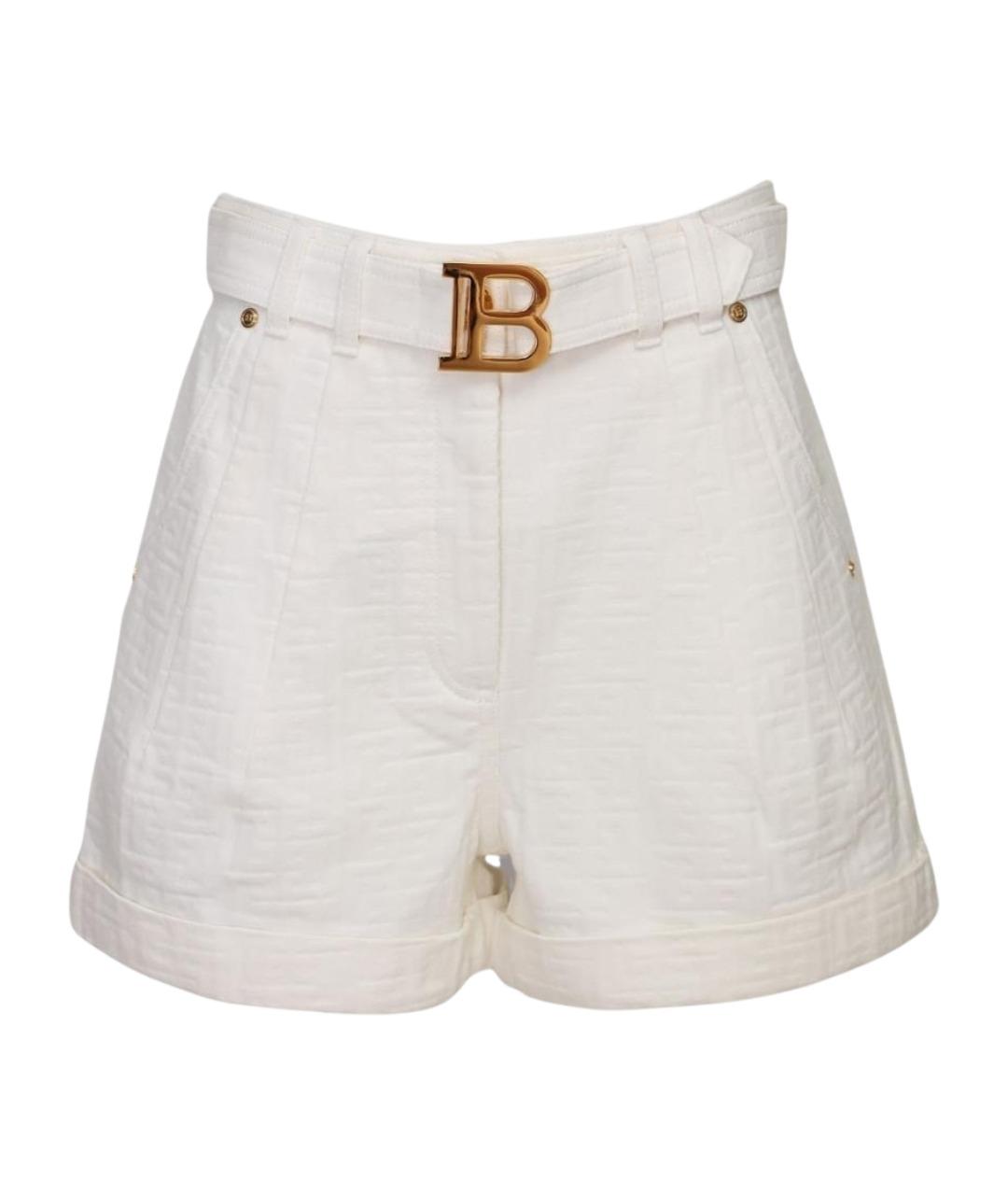 BALMAIN Белые хлопковые шорты, фото 1