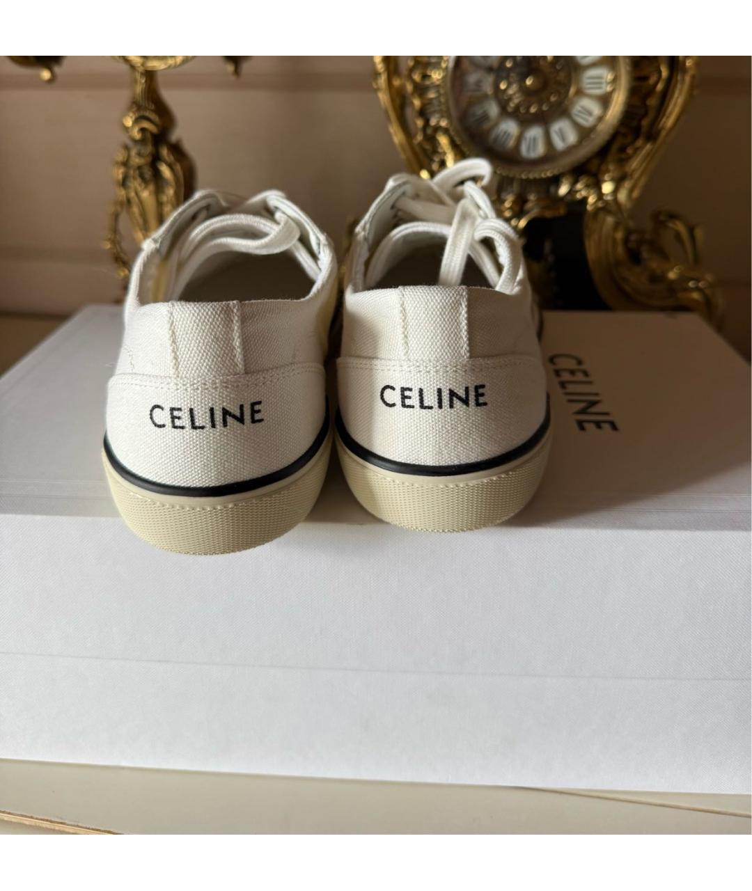 CELINE Белые текстильные кеды, фото 4