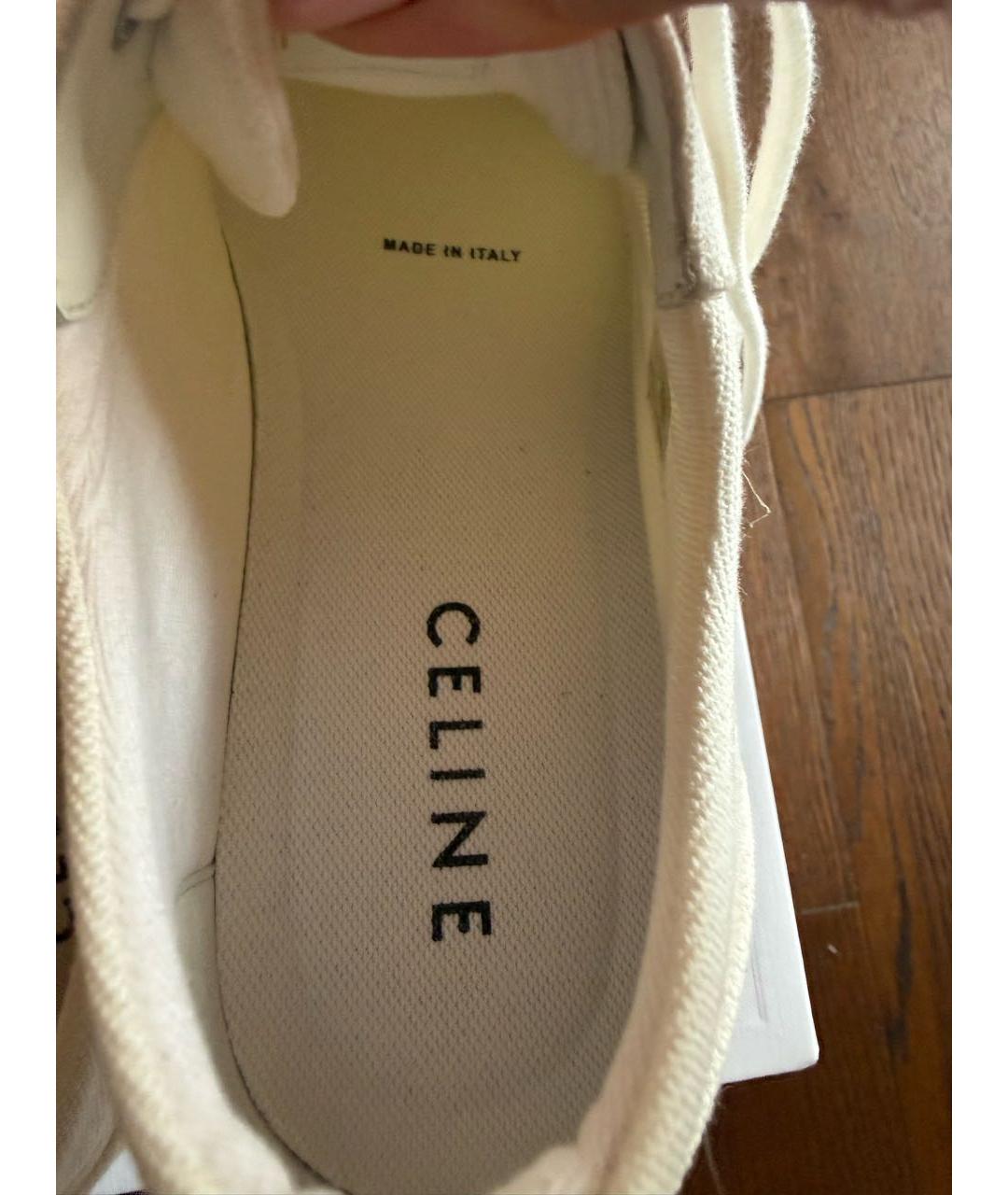 CELINE Белые текстильные кеды, фото 7
