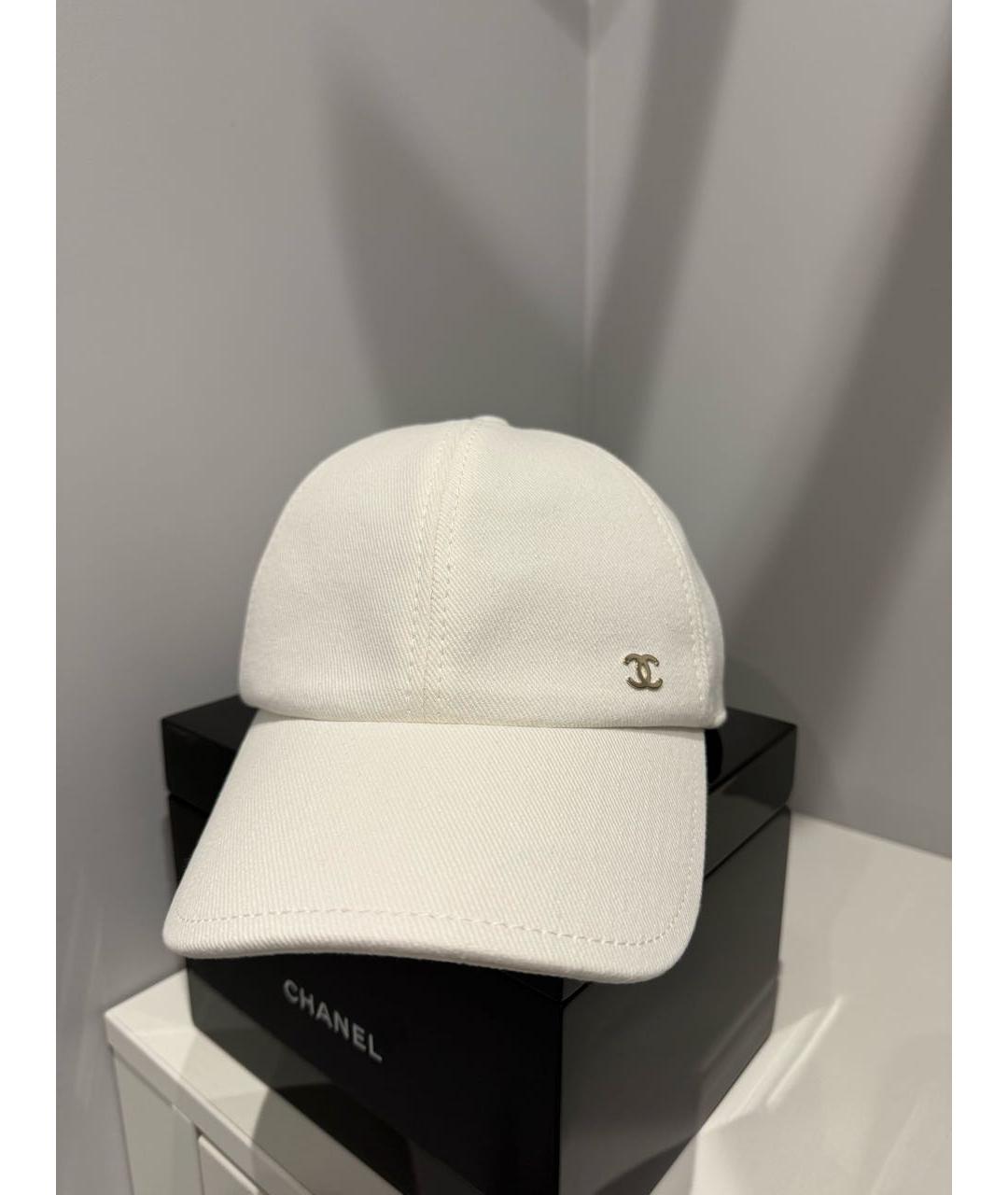CHANEL Белая хлопковая кепка, фото 3