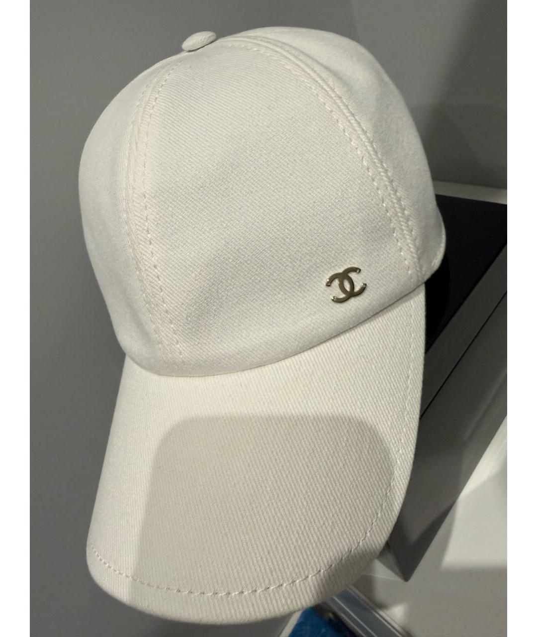 CHANEL Белая хлопковая кепка, фото 4