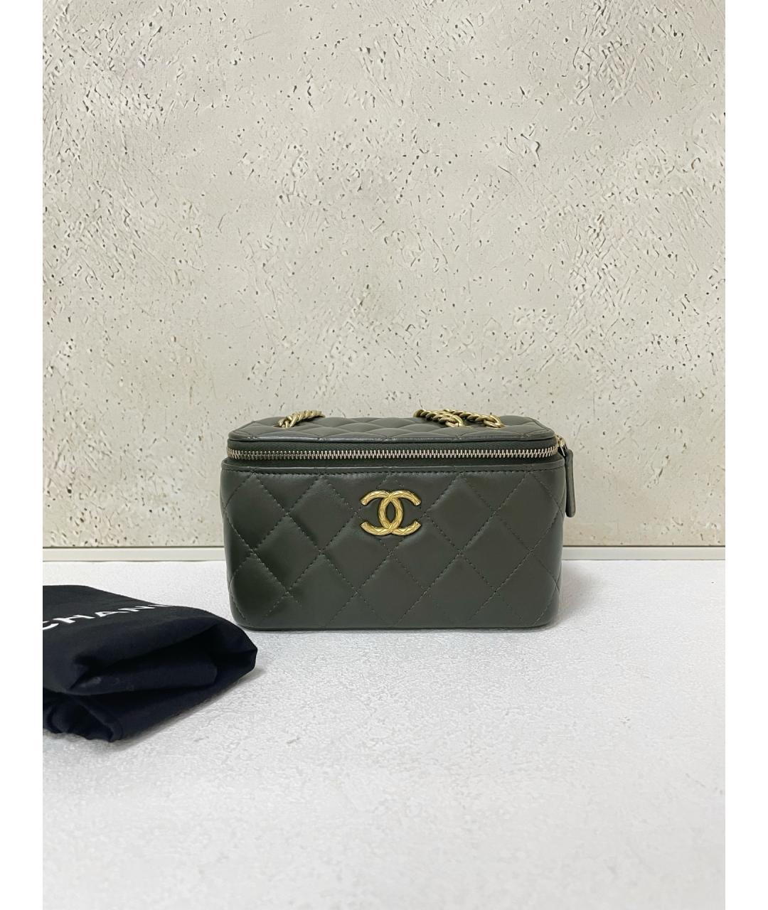 CHANEL Зеленая кожаная сумка через плечо, фото 7