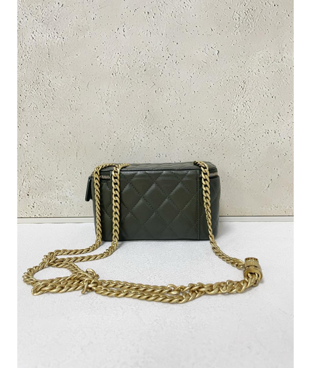 CHANEL Зеленая кожаная сумка через плечо, фото 2