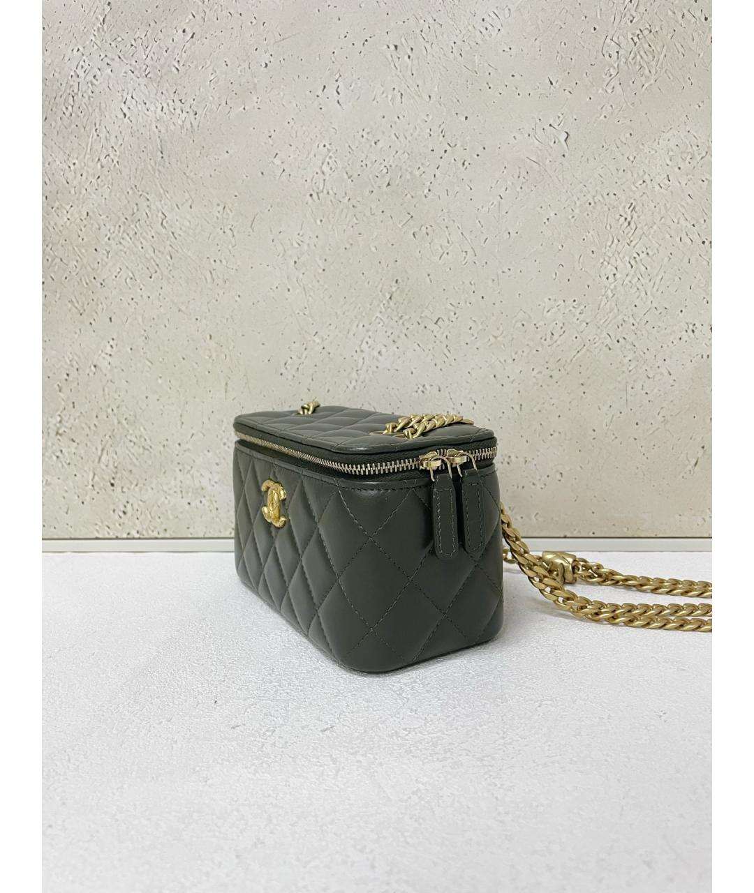 CHANEL Зеленая кожаная сумка через плечо, фото 4