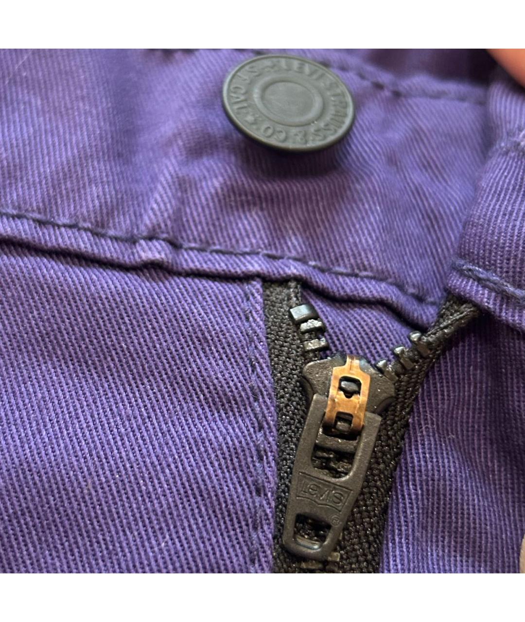 LEVI'S Фиолетовые хлопко-эластановые прямые джинсы, фото 3