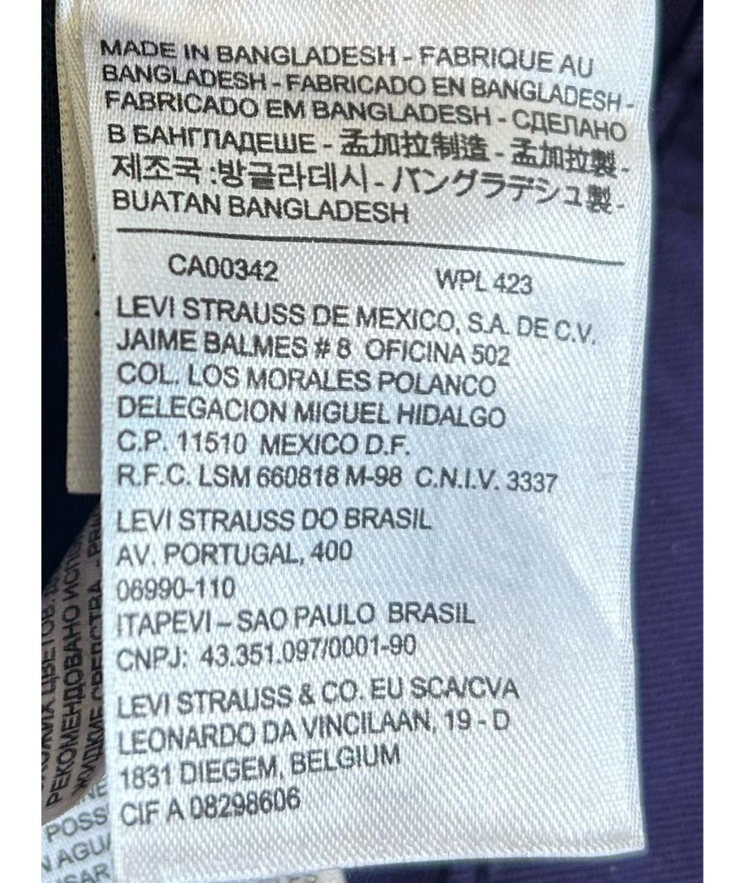 LEVI'S Фиолетовые хлопко-эластановые прямые джинсы, фото 5