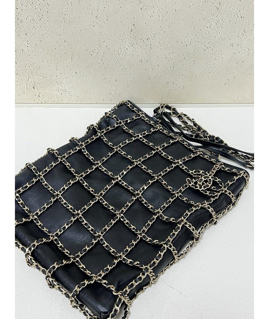 CHANEL Черная кожаная сумка тоут, фото 4