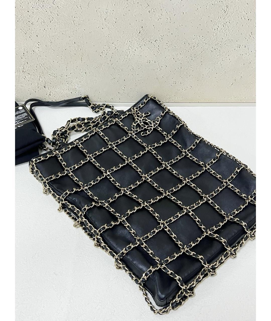 CHANEL Черная кожаная сумка тоут, фото 2