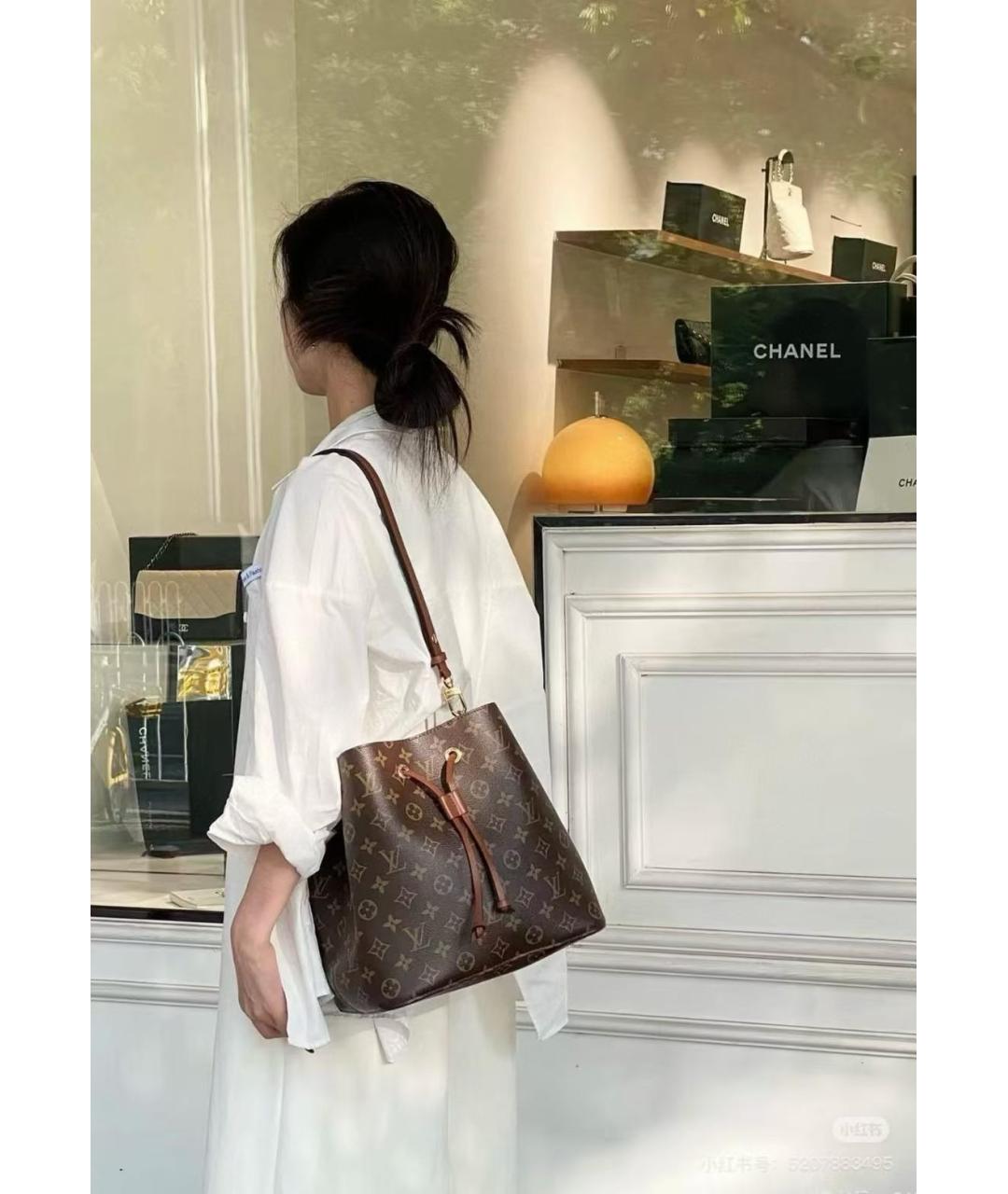 LOUIS VUITTON Коричневая канва сумка через плечо, фото 6
