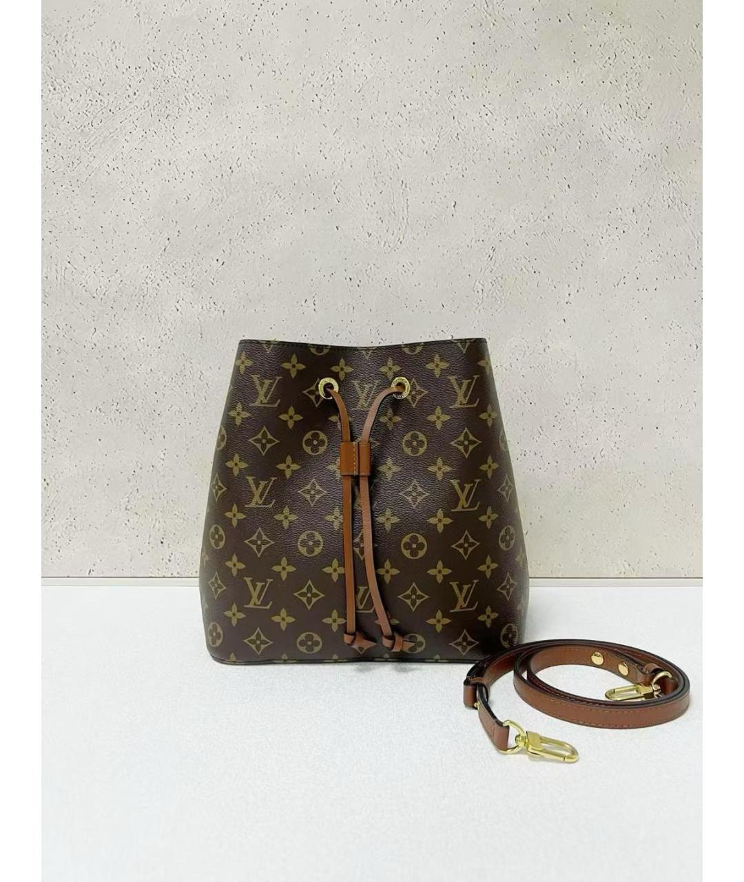 LOUIS VUITTON Коричневая канва сумка через плечо, фото 7