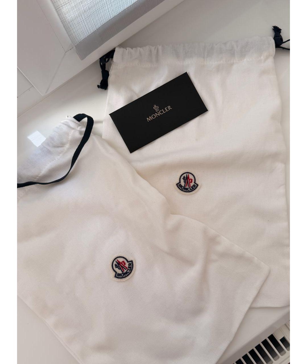 MONCLER Белые текстильные высокие кроссовки / кеды, фото 5