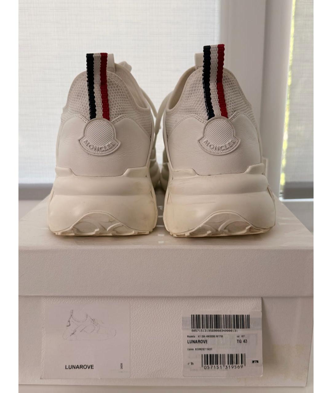 MONCLER Белые текстильные высокие кроссовки / кеды, фото 4