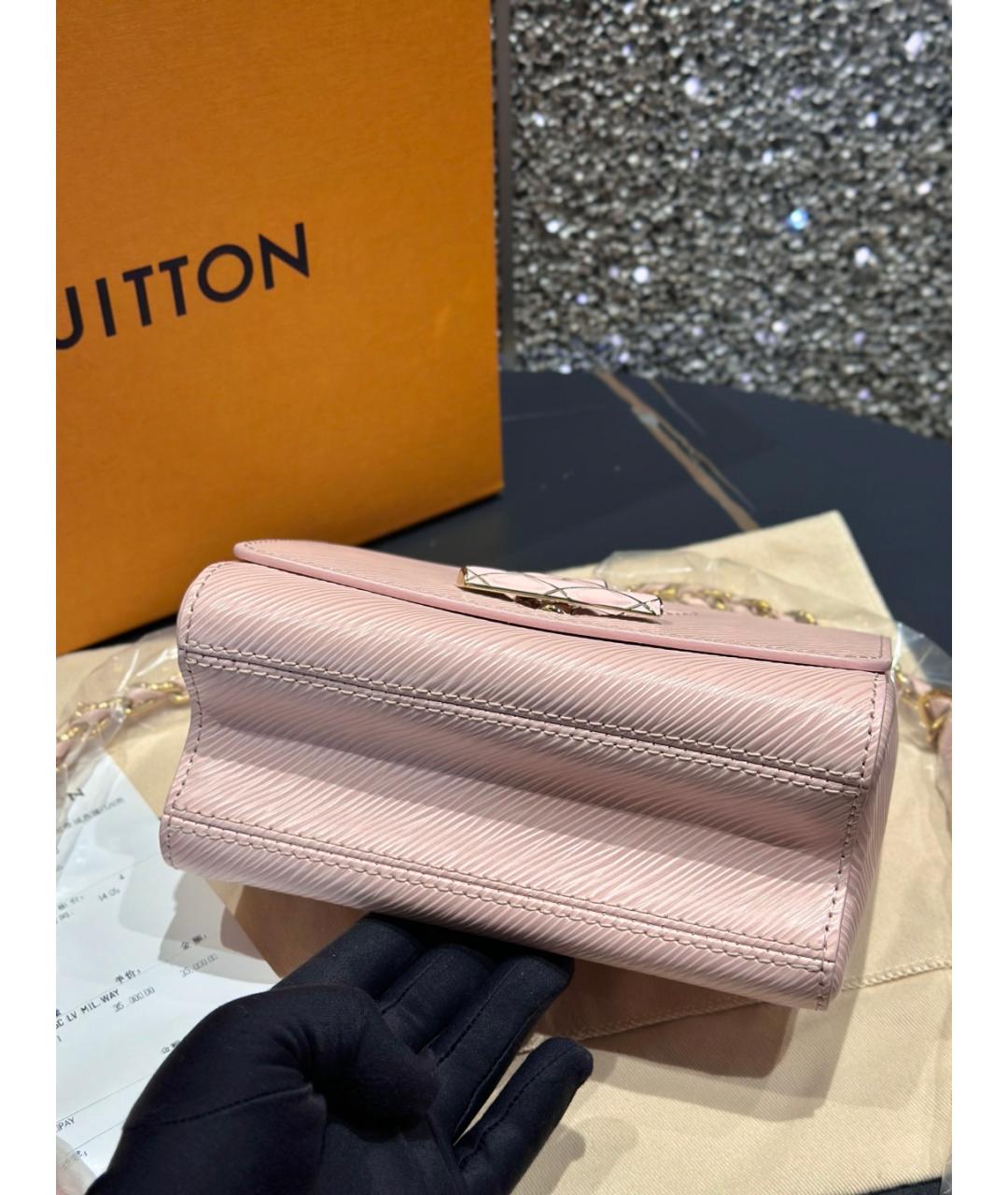 LOUIS VUITTON Розовая кожаная сумка через плечо, фото 4