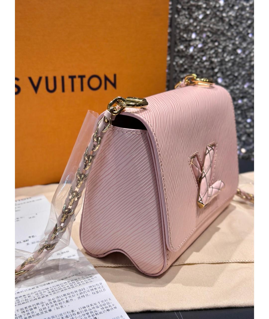 LOUIS VUITTON Розовая кожаная сумка через плечо, фото 3