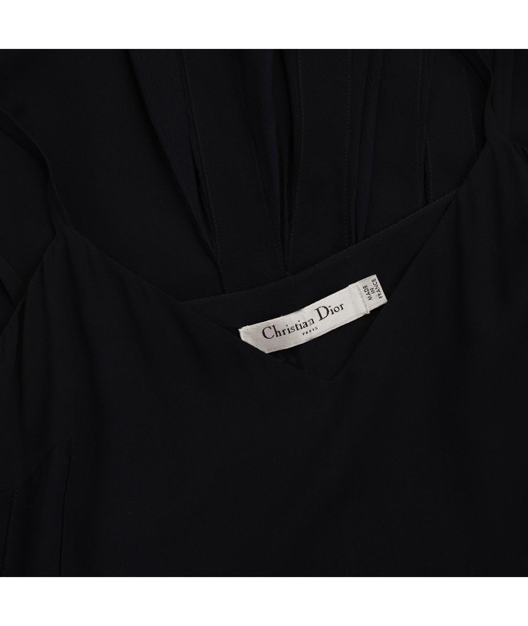 CHRISTIAN DIOR Темно-синий шелковый сарафан, фото 3