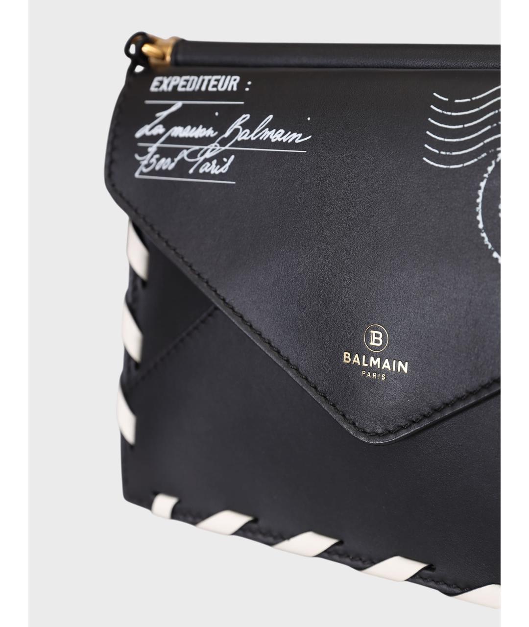 BALMAIN Черная кожаная сумка через плечо, фото 4