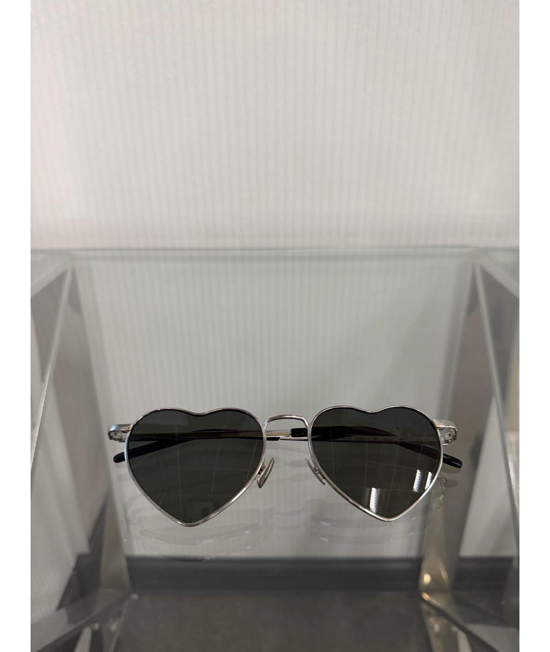SAINT LAURENT Серебряные металлические солнцезащитные очки, фото 5