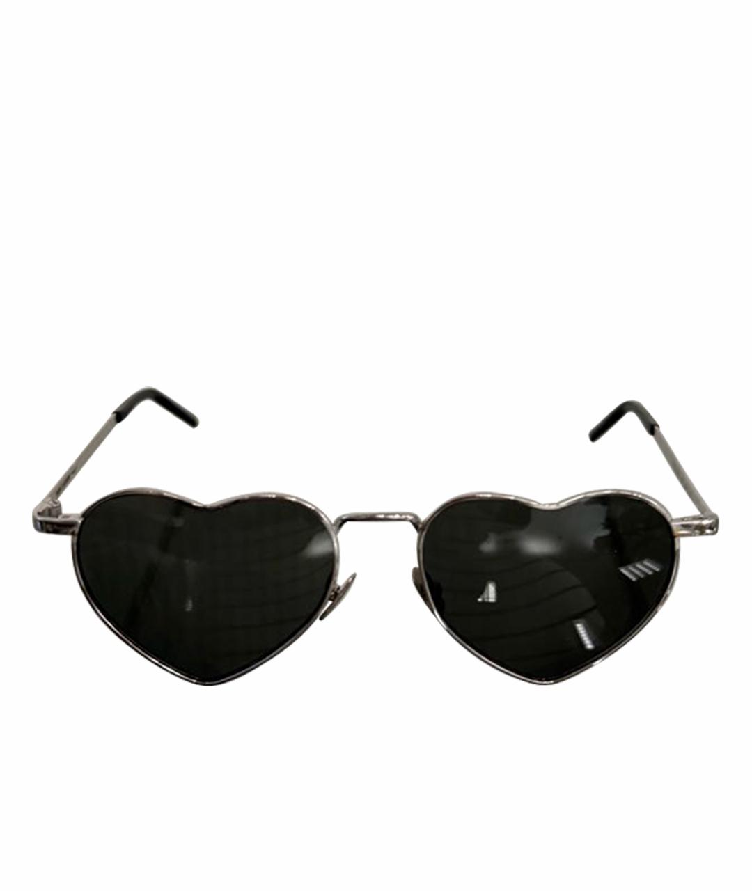 SAINT LAURENT Серебряные металлические солнцезащитные очки, фото 1