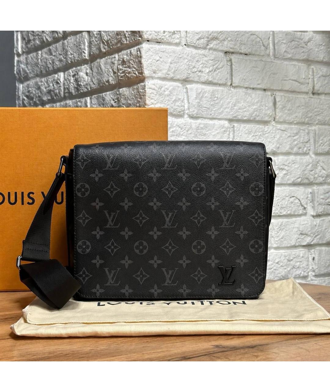 LOUIS VUITTON Черная канва сумка на плечо, фото 4