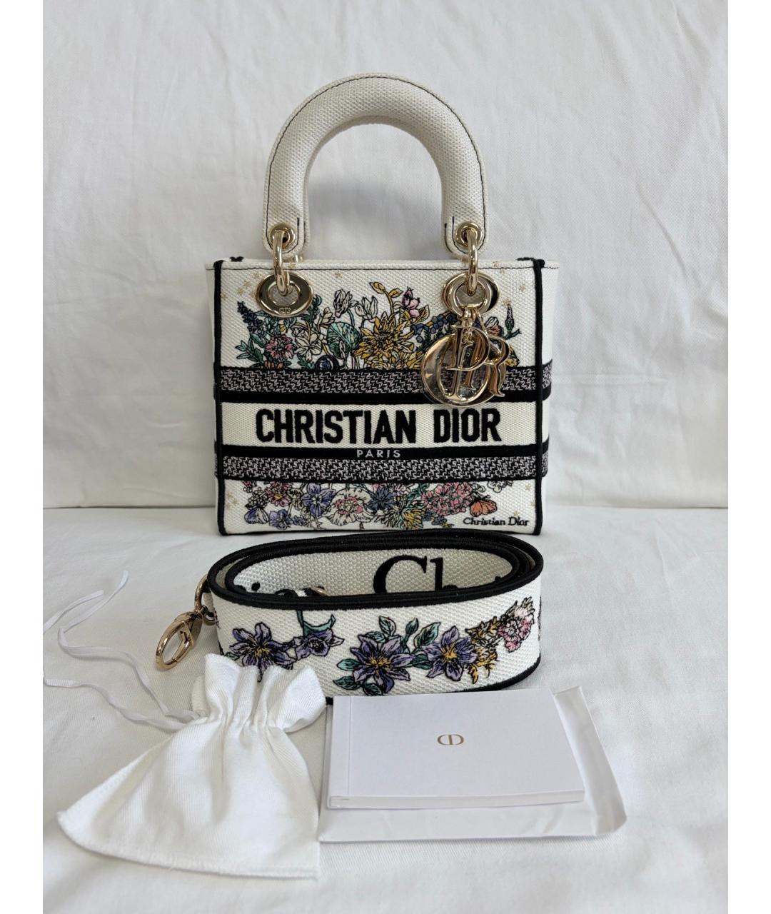 CHRISTIAN DIOR Белая деним сумка с короткими ручками, фото 2