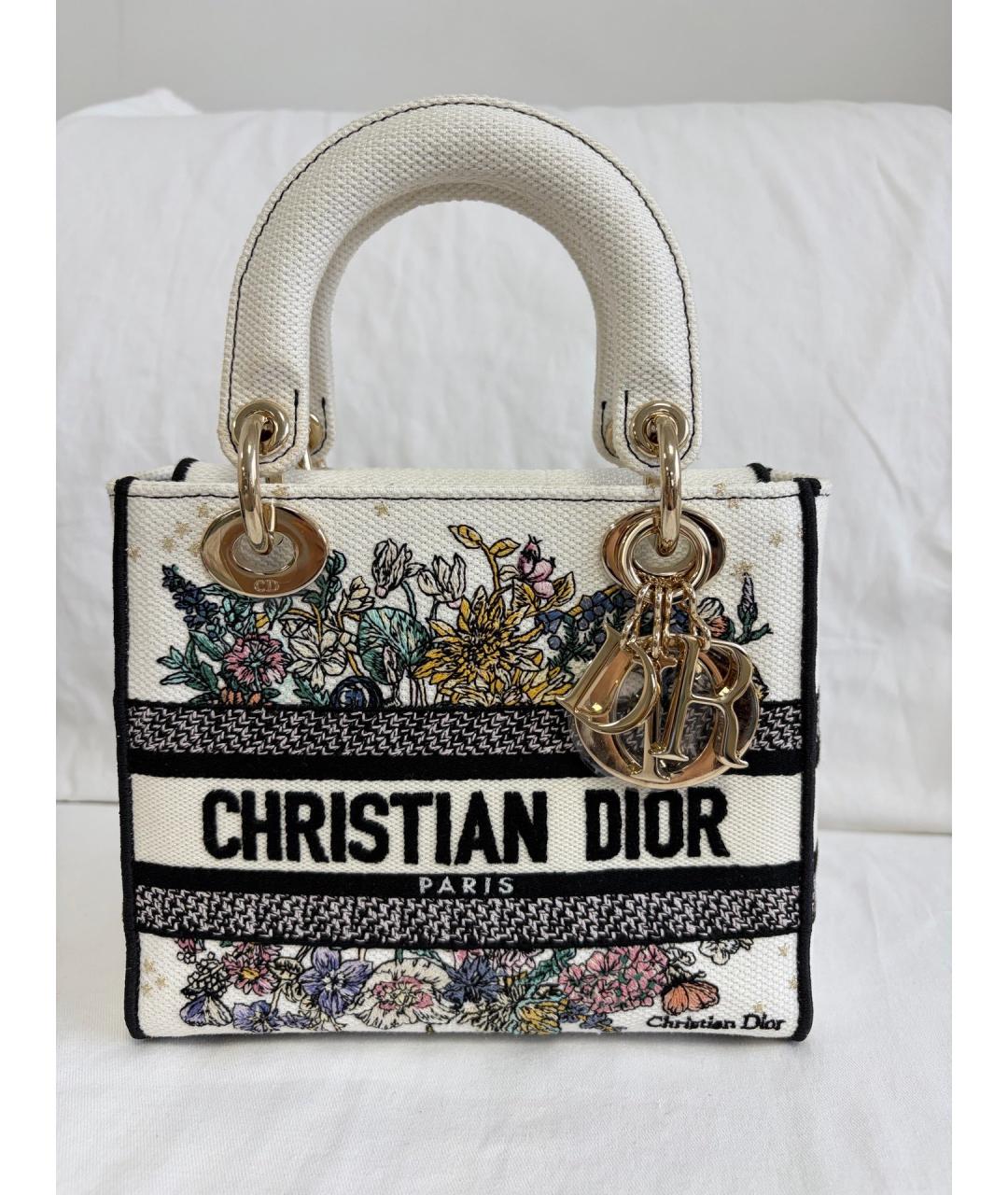 CHRISTIAN DIOR Белая деним сумка с короткими ручками, фото 9