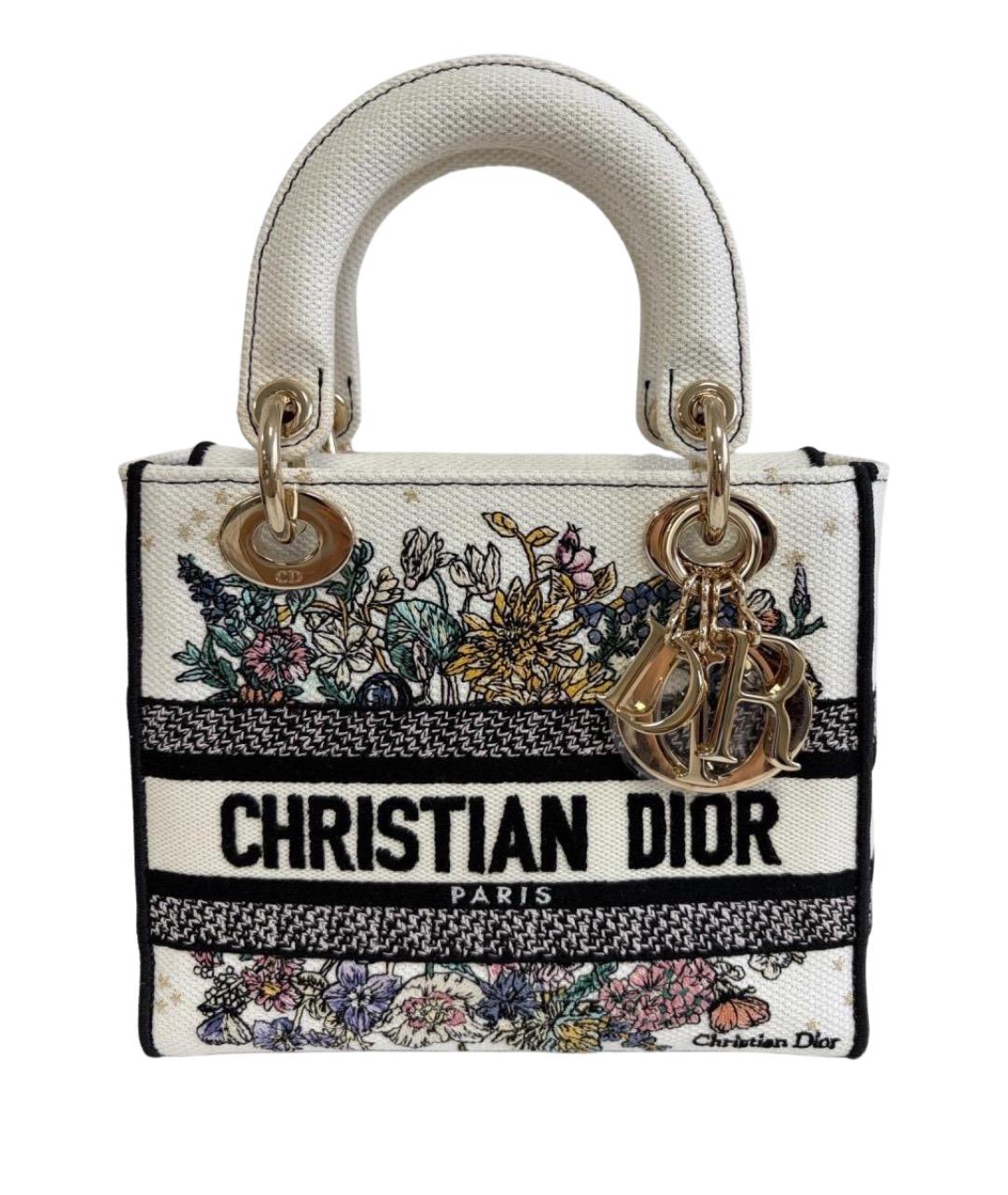 CHRISTIAN DIOR Белая деним сумка с короткими ручками, фото 1