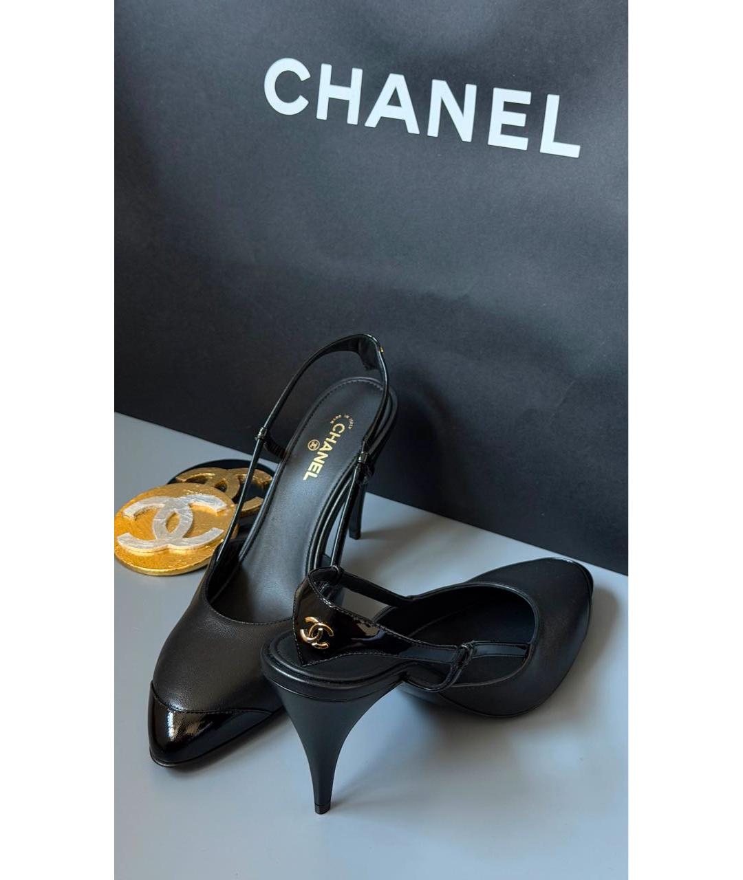 CHANEL Черные кожаные туфли, фото 2