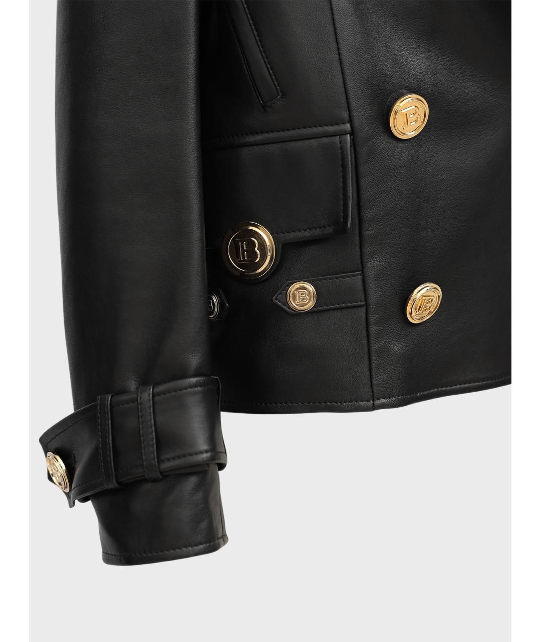 BALMAIN Черная кожаная куртка, фото 3