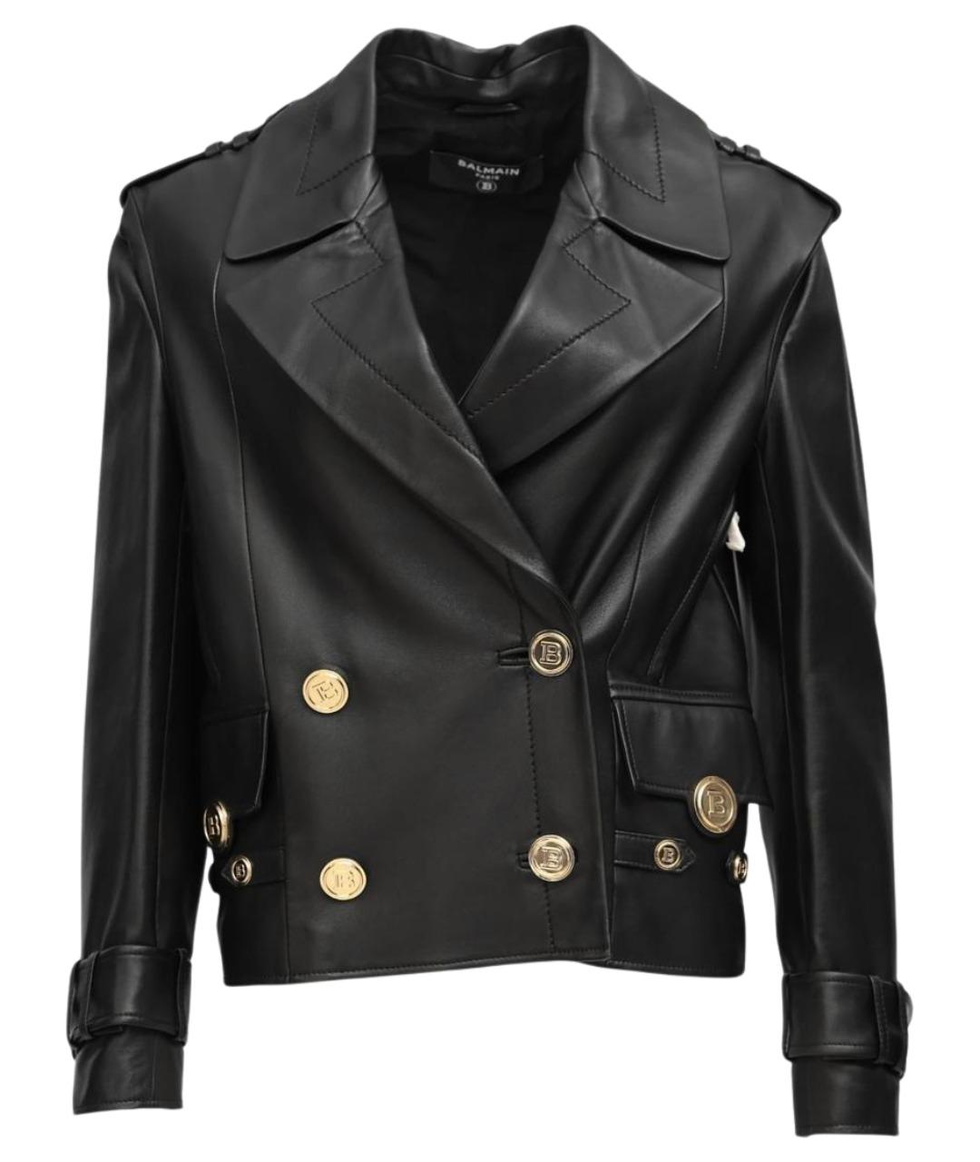 BALMAIN Черная кожаная куртка, фото 1