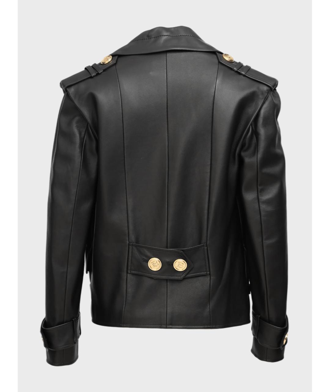 BALMAIN Черная кожаная куртка, фото 2