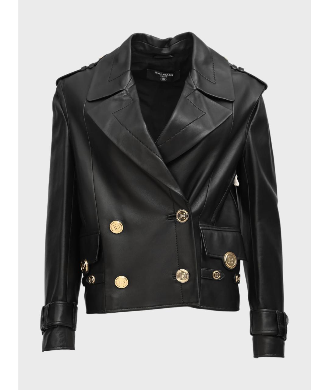 BALMAIN Черная кожаная куртка, фото 4