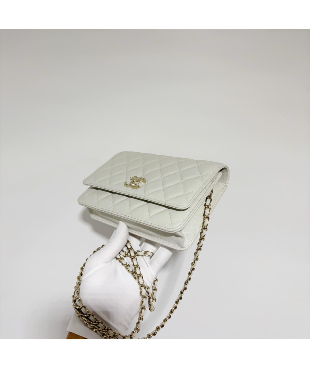 CHANEL Серая кожаная сумка через плечо, фото 3