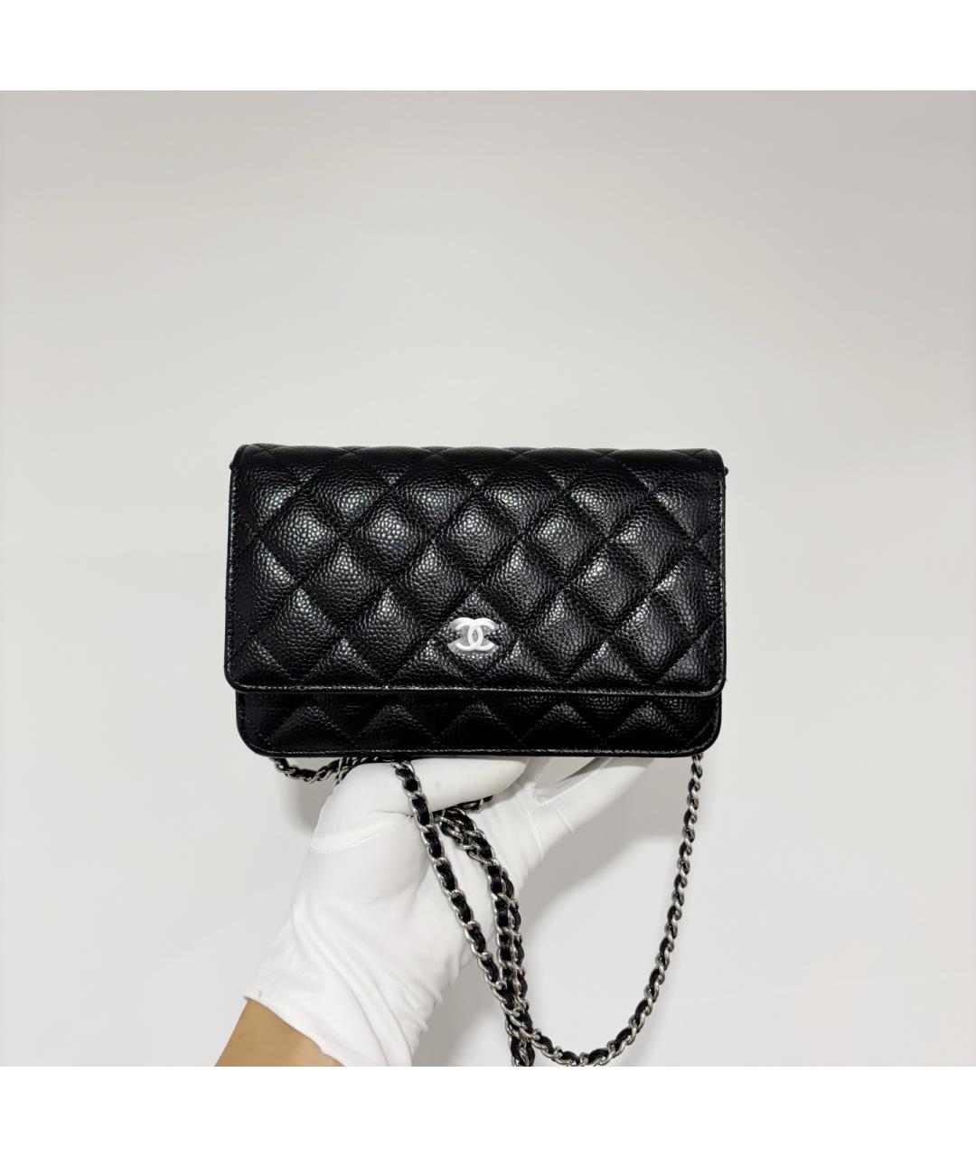 CHANEL Черная кожаная сумка через плечо, фото 2