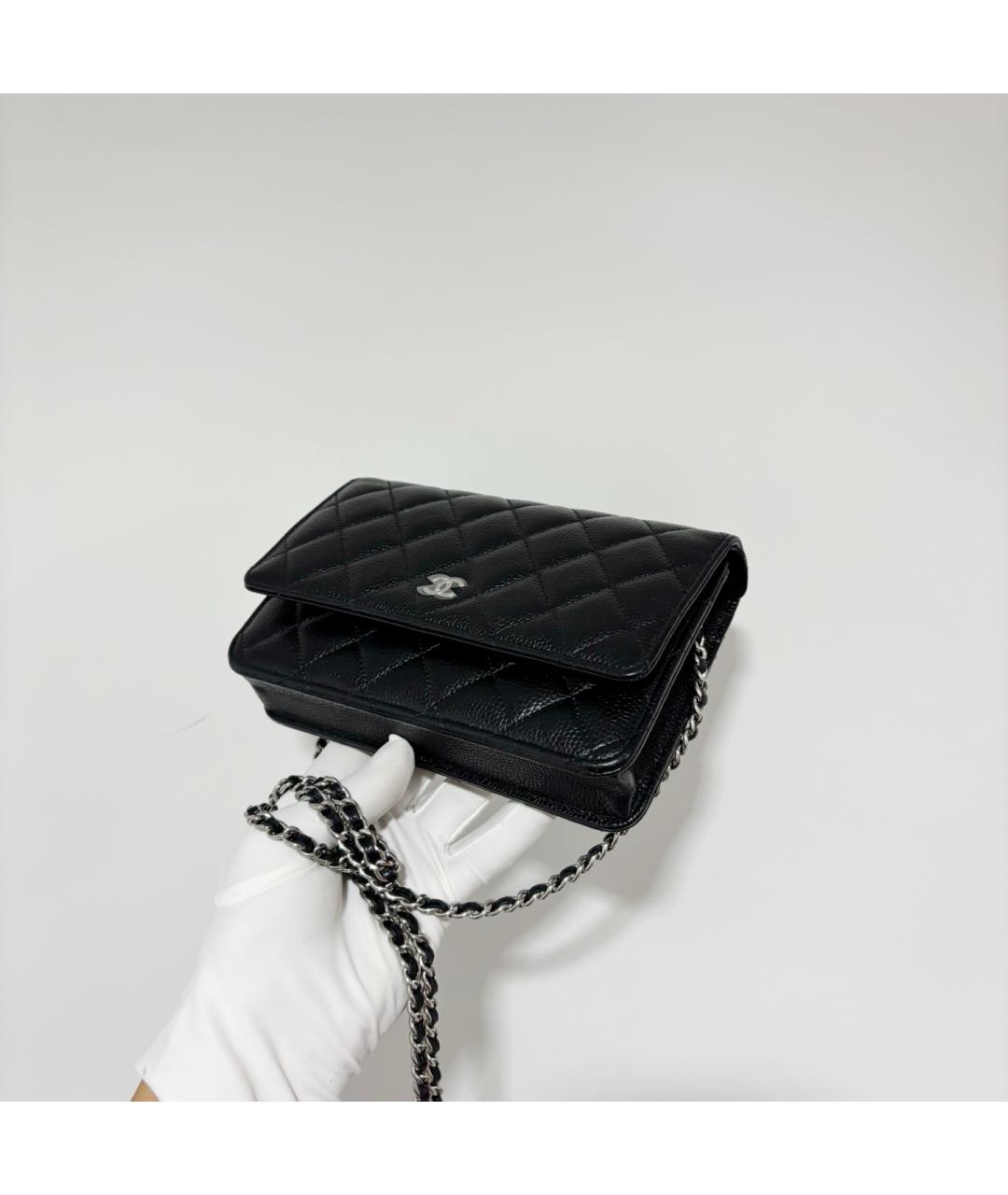 CHANEL Черная кожаная сумка через плечо, фото 4