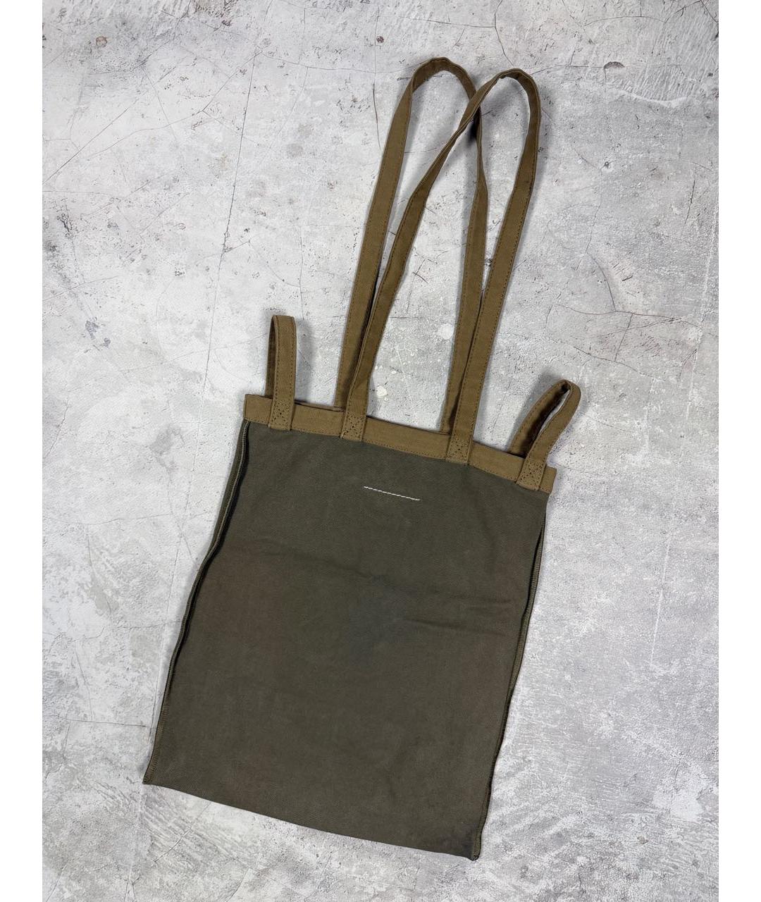 MM6 MAISON MARGIELA Хаки хлопковая сумка тоут, фото 4