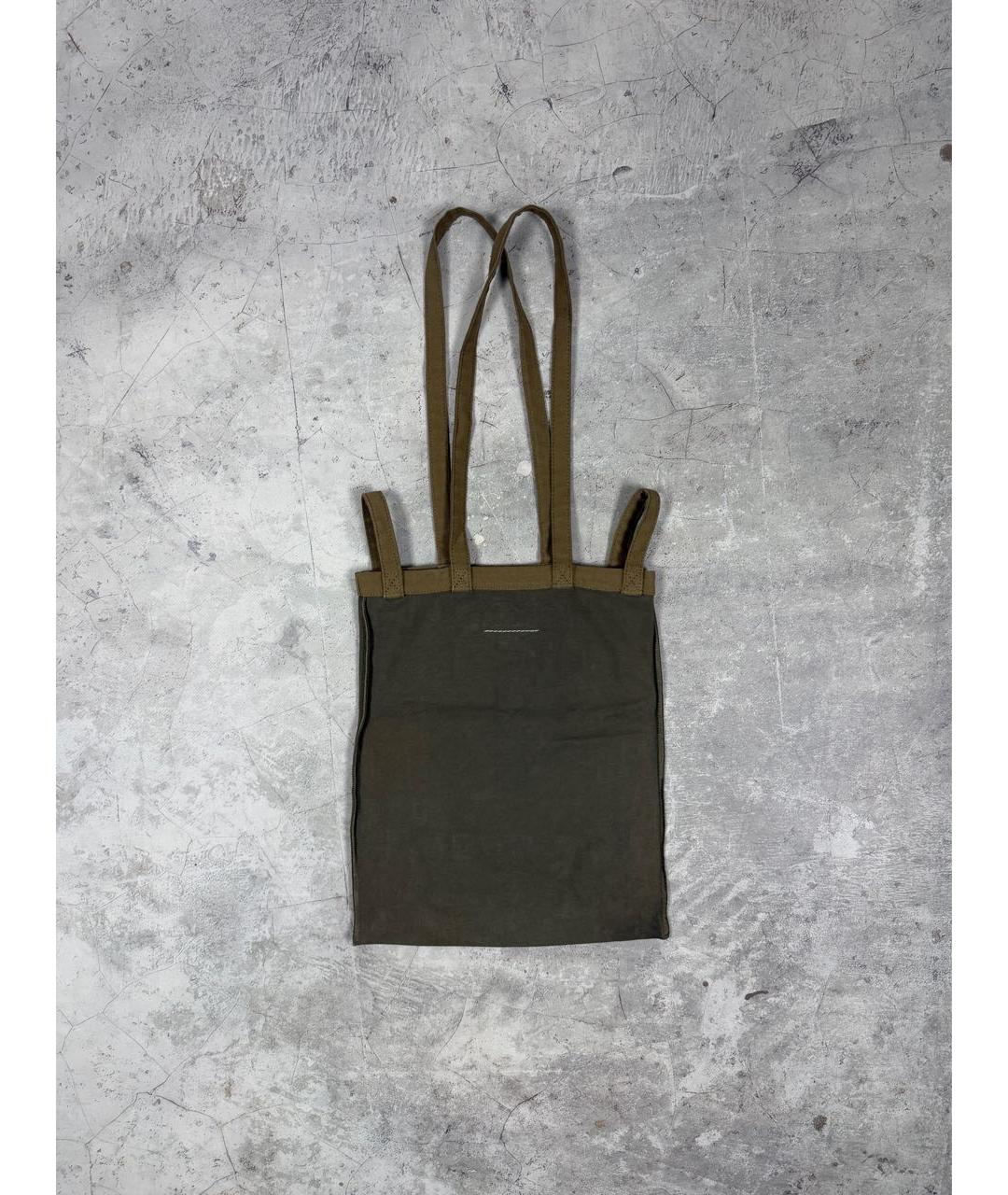 MM6 MAISON MARGIELA Хаки хлопковая сумка тоут, фото 3