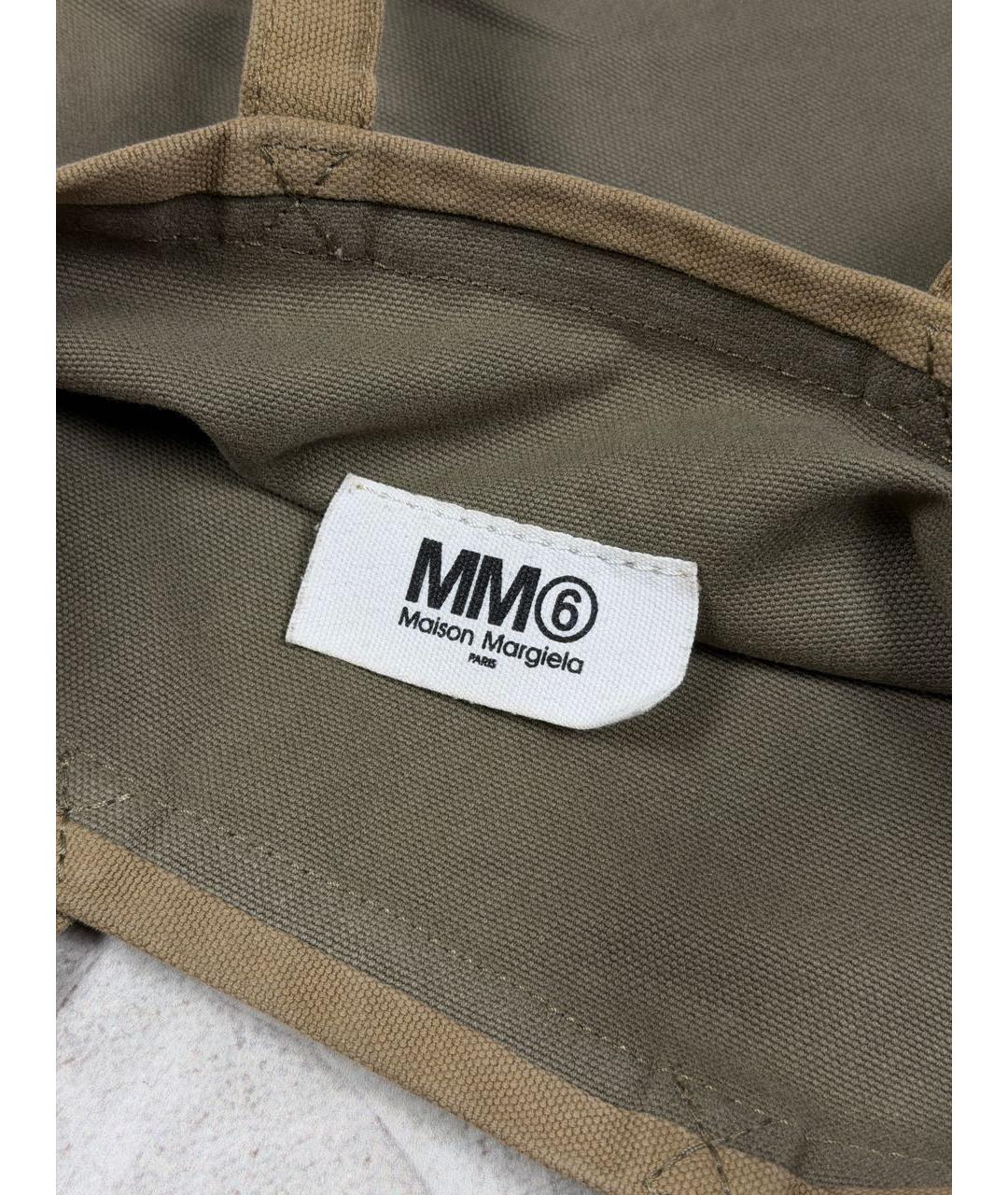 MM6 MAISON MARGIELA Хаки хлопковая сумка тоут, фото 5