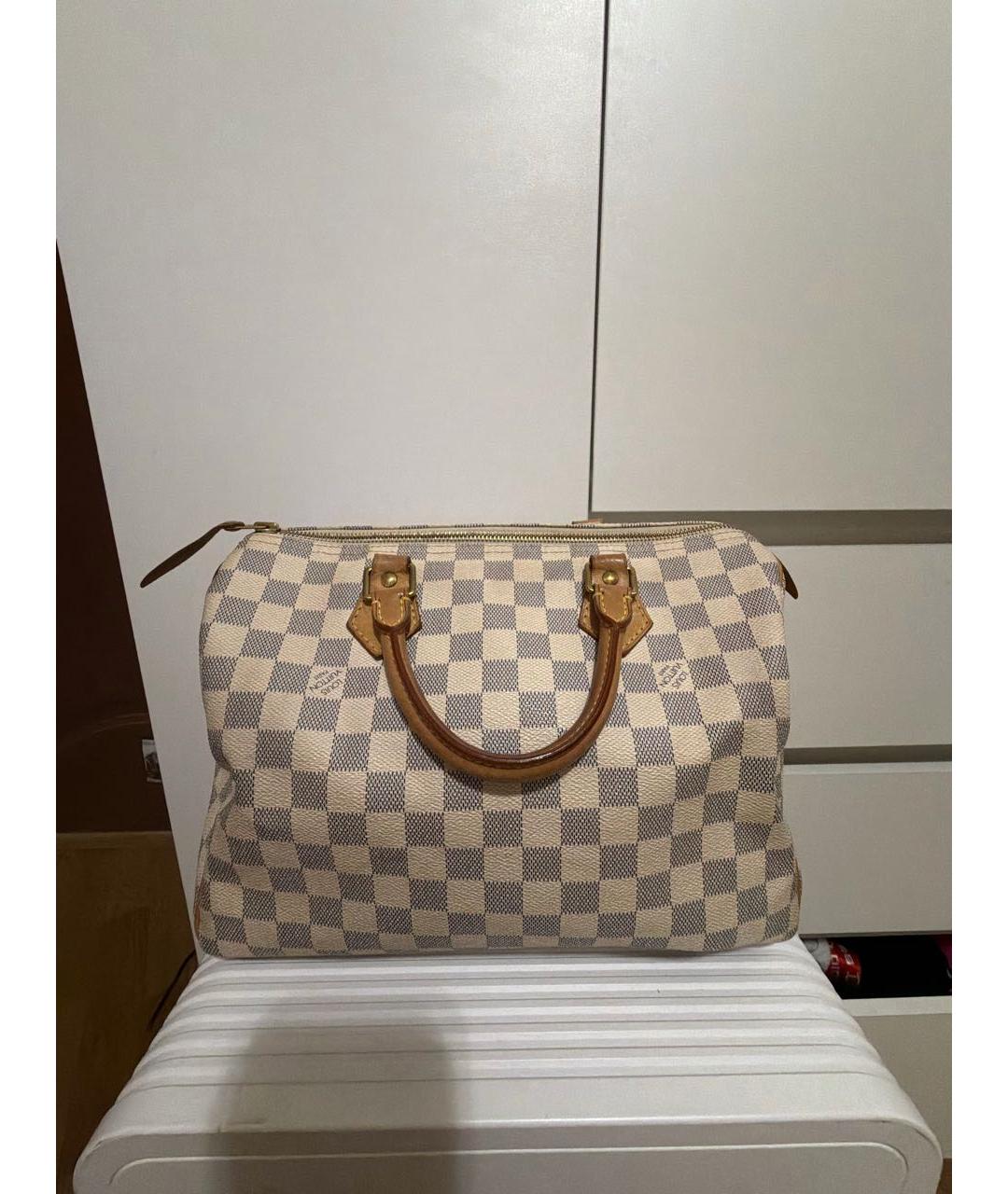 LOUIS VUITTON Бежевая кожаная сумка с короткими ручками, фото 5