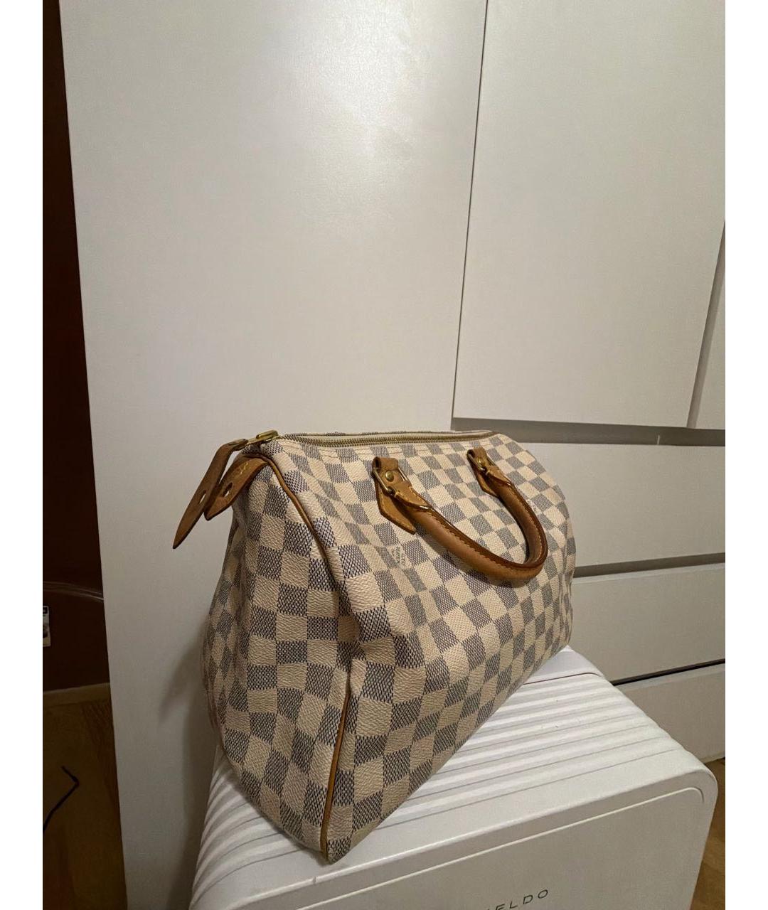 LOUIS VUITTON Бежевая кожаная сумка с короткими ручками, фото 2